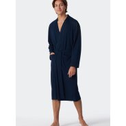 Herren Bademantel Elegant Kimono - dunkelblau