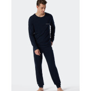 Herren Schlafanzug Fine Interlock - dunkelblau