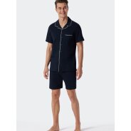 Herren Pyjama Fine Interlock - dunkelblau