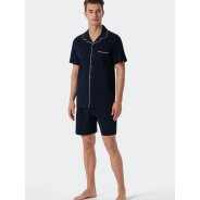 Herren Pyjama Fine Interlock - dunkelblau