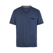 Herren Pyjama Shorty - gestreift-grau