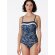 Damen Badeanzug Ocean Swim - blau, weiß