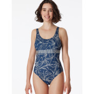 Damen Badeanzug Ocean Swim - blau, weiß
