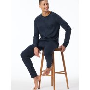Herren Pyjama Fine Interlock - dunkelblau