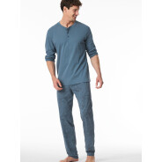 Herren 2-Pack Pyjama Fine Interlock - blau