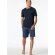 Herren Pyjamaoberteil T-Shirt - Mix + Relax - Nachtblau