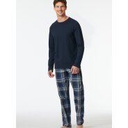 Herren Pyjamaoberteil Mix + Relax - Nachtblau