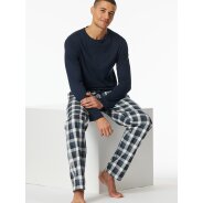 Herren Pyjamahose Mix + Relax - Blau, weiß