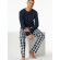 Herren Pyjamahose Mix + Relax - Blau, weiß