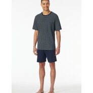 Herren 2-Pack Pyjama Schlafanzug kurz - Comfort Essentials - Nachtblau