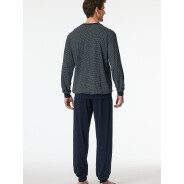 Herren 2-Pack Pyjama Schlafanzug lang - Comfort Essentials - Nachtblau