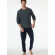 Herren 2-Pack Pyjama Schlafanzug lang - Comfort Essentials - Nachtblau