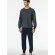 Herren 2-Pack Pyjama Schlafanzug lang - Comfort Essentials - Nachtblau