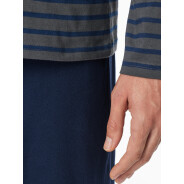 Herren 2-Pack Pyjama Schlafanzug lang - Casual Essentials - Anthrazit, Blau