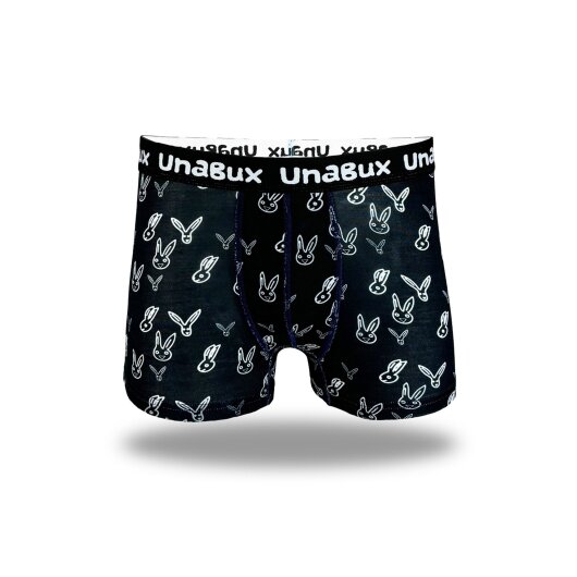 Unabux Herren Boxer BLACK WHITE RABBIT