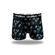 Unabux Herren Boxer BLACK WHITE RABBIT