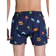 Herren 3-Pack Boxershorts Motiv Print Mix - Hanf, Monster, Piranha