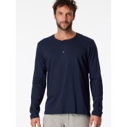 Herren Pyjamaoberteil Longsleeve Mix & Relax - blau