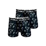 Unabux Herren Boxer BLACK WHITE RABBIT