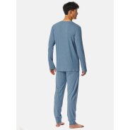 Herren 2-Pack Pyjama Modern Nightwear - blau-jaspe