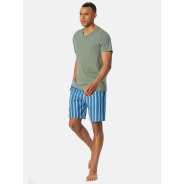 Herren Pyjamaoberteil Mix + Relax - khaki