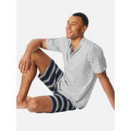 Herren 2-Pack Pyjama Casual Nightwear - hellgrau-mel.