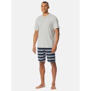 Herren 2-Pack Pyjama Casual Nightwear - hellgrau-mel.