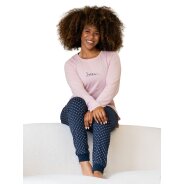 Damen Pyjamahose Mix & Match - navy AOP