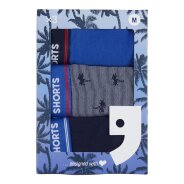 Herren 3-Pack Retro Boxershorts Jersey - palm-stripe