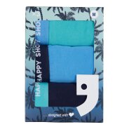 Herren 3-Pack Retro Boxershorts Jersey - navy-blue-turquoise