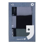 Herren 3-Pack Retro Boxershorts Jersey - grey-black-khaki