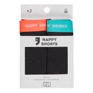 Herren 2-Pack Langer Boxershorts Jersey Boxershorts Briefs - black-neon
