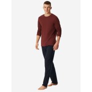 Herren Pyjama Casual Essentials - burgund -...