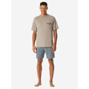 Herren Pyjama Comfort Nightwear - braungrau - Größe 48