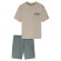 Herren Pyjama Comfort Nightwear - braungrau - Größe 48