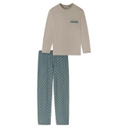 Herren Pyjama Comfort Nightwear - braungrau -...