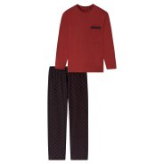 Herren Pyjama Comfort Nightwear - dunkelrot -...