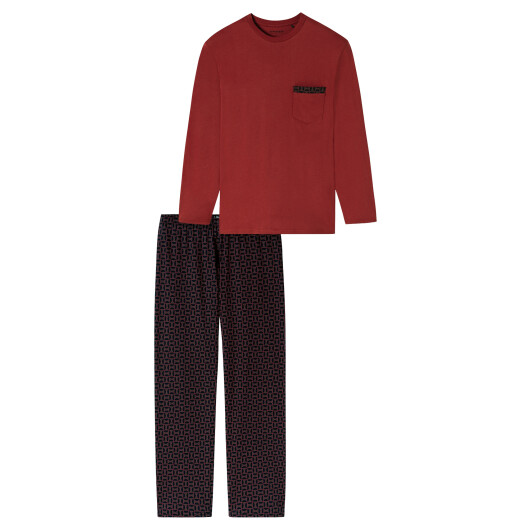 Herren Pyjama Comfort Nightwear - dunkelrot - Größe 26