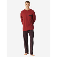 Herren Pyjama Comfort Nightwear - dunkelrot -...