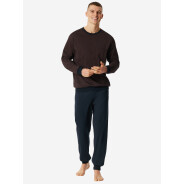 Herren Pyjama Comfort Essentials - rotbraun -...