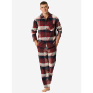 Herren Pyjama Selected Premium Warming - burgund - Größe 48
