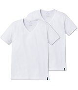 2-Pack T-Shirt 95/5 Tiefer V-Ausschnitt (Weiß)