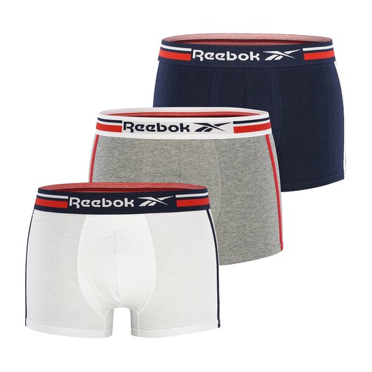 Reebok 3-Pack Boxershorts JAGER - Vector Navy/Grey Marl/White - Gre M