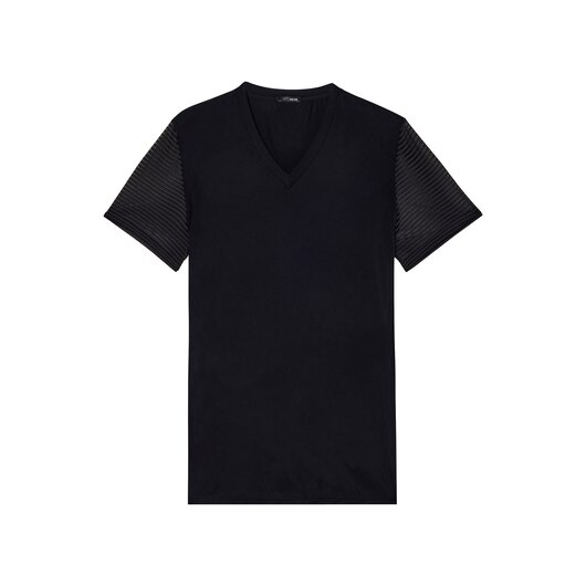 T-Shirt V-Neck Loulou mit semi-transparenten Ärmeln