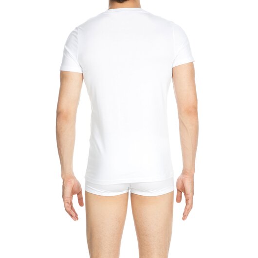 HOM Herren T-Shirt Classic V-Neck - white - S