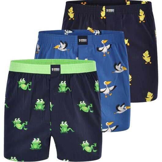3-Pack Boxershorts Animals Gre S